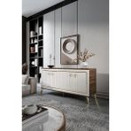 Klas Konsol Mdf Mebran Kapak Ceviz Krem Gold