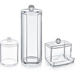Klasik 3'lü Makyaj Pamukluğu Düzenleyici Organizer Set