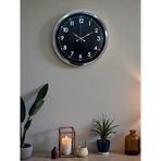 Klasik 40 Cm Krom Şık Metal Duvar Saati
