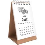 Klasik Araba Takvim 2026 Masa Takvimi Kraft - 9.5x14.8 cm