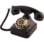 Klasik Çevirmeli Telefon - Siyah - Bronz