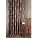 Klasik Damask Pilesiz Fon Perde, Antrasit Mürdüm, 60X260