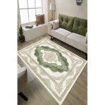 Klasik Desenli Dijital Baskılı Kaymaz Taban Yıkanabilir Salon Halısı Oturma Odası Halısı 160 X 250 Cm Yeşil