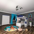 Klasik Dikey Ranza ve 3 Kapılı Gardrop Mdf - Beyaz - 100 x 100 cm