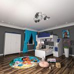 Klasik Dikey Ranza ve 3 Kapılı Gardrop Suntalam - Beyaz - 100 x 100 cm