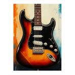 Klasik Elektro Gitar Dekoratif Mdf Tablo