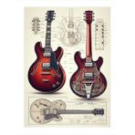 Klasik Elektro Gitar Tasarımı Mdf Tablo