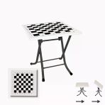 Klasik Katlanır Masa 80X80 Cm - (Werzalit, Wermodin Ve Allzalit Tabla) - Satranç Beyaz