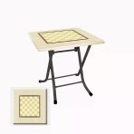Klasik Katlanır Masa 80X80 Cm - (Werzalit, Wermodin Ve Allzalit Tabla) - Satranç Krem