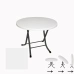 Klasik Katlanır Masa Yuvarlak (70 Cm Çap) - (Werzalit, Wermodin Ve Allzalit Tabla) - Beyaz