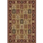 Klasik Kırmızı Salon&Oturma Odası&Yolluk Dijital Baskılı Makinede Yıkanabilir Kaymaz Taban Saçaklı Halı HK006