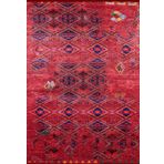 Klasik Kırmızı Salon&yolluk Dijital Baskılı Makinede Yıkanabilir Kaymaz Taban Saçaklı Halı Hk096