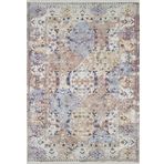 Klasik Krem Bej Salon&Yolluk Dijital Baskılı Makinede Yıkanabilir Kaymaz Taban Saçaklı Halı HK153