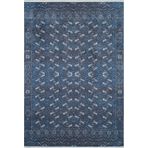 Klasik Lacivert Salon&Yolluk Dijital Baskılı Makinede Yıkanabilir Kaymaz Taban Saçaklı Halı HK202