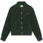 Klasik Le Blouson Suede Erkek Ceket - Deri, Sıcak Yeşil, Şık Tasarım