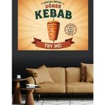 Klasik Lezzetli Döner Kebap Dekoratif Kanvas - Mdf Ahşap Tablo