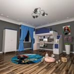 Klasik Masalı Ranza ve 2 Kapılı Gardrop Mdf - Beyaz - 100 x 100 cm