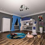 Klasik Masalı Ranza ve 2 Kapılı Gardrop Suntalam - Beyaz - 100 x 100 cm
