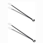 Klasik Metal Mangal Maşası 32 Cm-27 Cm Uzun-Kısa Boy Çelik Yemek Barbekü Izgara Kömür Köz (32 cm - 2 Adet)