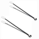Klasik Metal Mangal Maşası 36 Cm-32 Cm-27 Cm Uzun-Kısa Boy Çelik Yemek Barbekü Izgara Kömür Köz (2'li Set 36cm ve32cm)