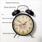 Klasik Retro Fosforlu Işıklı Sessiz Kayar Saniyeli Çalar Saat