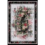 Klasik Siyah Salon&Oturma Odası Yolluk&Yatak Odası Dijital Baskılı Makinede Yıkanabilir Kaymaz Taban Saçaklı Halı HK009