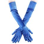 Klasik su geçirmez saten eldiven basit moda uzun nefes Vintage dirsek Cosplay cadılar bayramı kostüm için, Kraliyet Mavisi251, One Size