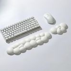 Klasse Cloud Klavye ve Mouse Bilek Destek Seti, Bulut ErgoPad, Kaymaz Tabanlı, Nefes Alan Kumaş, Ağrı Önleyici (Bilek Desteği Seti, Beyaz)