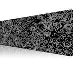 Klasse Pro - 10 Farklı Model Dikişli Kenar 90x40 cm Oyuncu Gaming Mouse Pad (Black Map Lines, 90x40 cm)