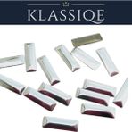Klassiqe Klassıqe® | 3X10 mm Gümüş Metal Baget Dikdörtgen Ütüyle Yapışan Hotfix Taş (Kıyafet, Tekstil, Aksesuar Süsleme) - 3*10MM - 288 Adet