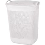 Klassy Damla Büyük Boy Kirli Çamaşır Sepeti – 65 Lt - 370 x 450 x 580 mm - Beyaz