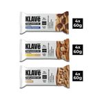 KLAVë Yüksek Protein Bar Karma - 60g x 12 Adet - 15g Protein, Vegan ve Glutensiz
