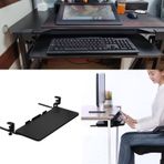 Klavye Çekmeceleri 52 65 75 cm Kelepçe Klavye Tepsisi Platformları Alt Çekmece Klavye ve Fare için, Alttan Kayar Uzatılabilir Çekmece Ergonomik İş İstasyonu, Siyah, 750 x 250 mm