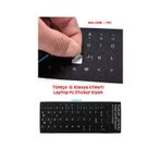Klavye Sticker, Türkçe Q Klavye Etiketi Laptop Pc Sticker Siyah Pvc