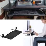 Klavye Tepsi Platformu Masa Altında Kelepçe Klavye ve Fare için Çekmece Ergonomik İş İstasyonu Siyah 750x250mm