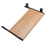 Klavye ve fare için masaüstü uzatıcı, çıkarılabilir ahşap tepsi, masa altı klavye için, sürgülü raylı, yüksekliği ayarlanabilir, tik rengi, 60 cm uzunluk x 27 cm genişliğinde