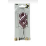klbk 10 Cm 8 Yaş Doğum Günü Büyük Rakam Sayılı Pasta Mumu Rose Renk Rakam Mum