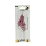 klbk Alya-butık 10 Cm 4 Yaş Doğum Günü Büyük Rakam Sayılı Pasta Mumu Rose Renk Rakam Mum