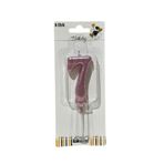 klbk Alya-butık 10 Cm 7 Yaş Doğum Günü Büyük Rakam Sayılı Pasta Mumu Rose Renk Rakam Mum