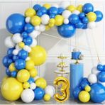 Klbk Bol Balonlu Gold Rakam Folyo Balon Hediyeli Sarı Lacivert Taraftar Doğum Günü Konsepti - 7