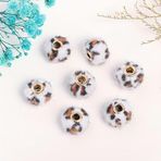 KLDGQ 15MM 50 adet leopar kadife kaplı Metal boncuklar yün keçe boncuk anahtarlık yapımı işçiliği firkete kadife kumaş kaplı boncuklar