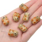 KLDGQ 17 x 14 mm 5 adet el boyaması köpek seramik boncuk takı yapımı için seramik gevşek boncuklar bilezik işçiliği seramik kolye