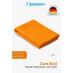 Kleanwin Lucid Mikrofiber Araba Cam Bezi 50x70 cm 240 GSM – Turuncu, İz Bırakmaz Cam Silme ve Kurulama Bezi