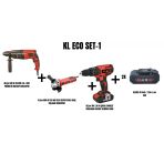 Kleco Set-1 (820 W 26 Mm 3.0 J Sds Pnömatik Kırıcı Matkap+900 W 125 Mm Elek Devir Ayarlı Avuç Taşlama+Şarjlı Darbeli Matkap)