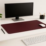 Kleen Pu Deri Masa Matı Mousepad Su Geçirmez Masa Sümeni Dizüstü Bilgisayar/ofis/ev Için (35 x 75 ) - Bordo