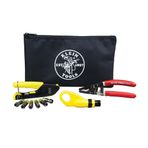 KLEIN TOOLS VDV026-211 fermuarlı çantalı koaksiyel kablo montaj seti