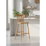 Kleinhaus Furniture Ahşap Yemek Odası Sandalyesi / Bar Sandalyesi - Deri / Kumaş - Natural