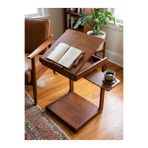 KleinHaus Furniture C Sehpa Tekerlekli, Açılır 4 Kademeli Mekanizmali, Telefon Tablet Stand Özellikli Yan Sehpa