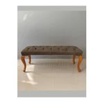 KleinHaus Furniture Lükens Ayak Kapitone Döşemeli Ahşap Bank (Değiştirilebilir Kumaş ve Ahşap Rengi)