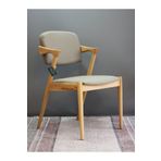 KleinHaus Furniture Madrid Ahşap Yemek Odası Sandalyesi, Doğal Hazeran Sırt ve Oturumlu Modern Sandalye
